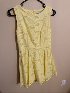 FRNCH Yellow Lace Sleeveless Dress